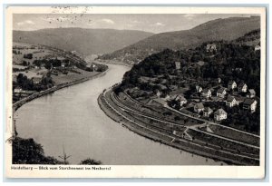 c1930's View from Storks Nest Into The Neckar Valley Heidelberg Germany Postcard