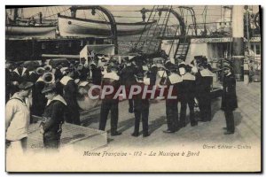 Postcard Old Boat Marine Music on board