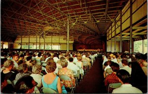 Vtg Lenox Massachusetts MA Tanglewood Music Shed Venue Sunday Concert Postcard