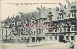 Old Postcard Grenoble Palais de Justice Chateau former Dolphins and the Statu...