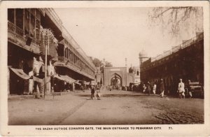 PC PAKISTAN, PESHAWAR CITY, BAZAR, Vintage REAL PHOTO Postcard (b43345)