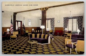 Minneapolis American Legion Club Room Minnesota Postcard A43