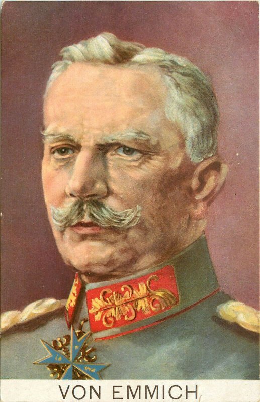 Vintage Postcard Portrait Von Emmich Prussian general WWI Franco Prussian War