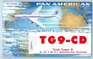 Guatemala City GuatemalaPostcard Pan American TG9-CD QSL Ham Radio 1959