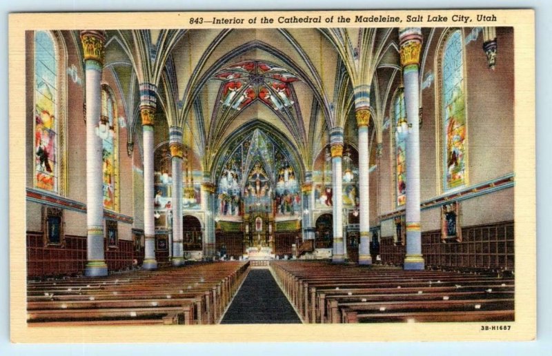 2 Postcards SALT LAKE CITY, UT ~ Interior/Exterior CATHEDRAL of the MADELEINE