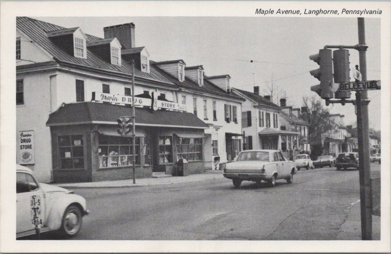 Postcard Maple Avenue Langhorne PA