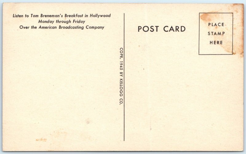 c1940s Hollywood, Los Angeles, CA Tom Breneman & Bob Hope ABC Radio Star PC A325