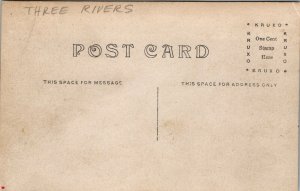 Vtg Three Rivers Michigan MI Flood Disaster Flint Avenue RPPC 1908 Postcard