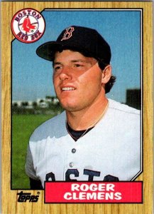 1987 Topps Baseball Card Roger Clemens Boston Red Sox sk2338