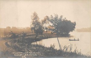 RPPC MOUNTAIN LAKE DRIVEWAY ALBERT LEA MINNESOTA REAL PHOTO POSTCARD (c. 1910)