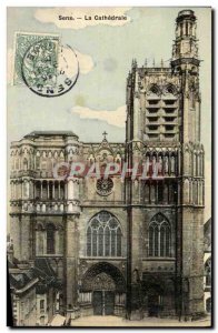 Old Postcard Sens La Cathedrale (TOILEE map)