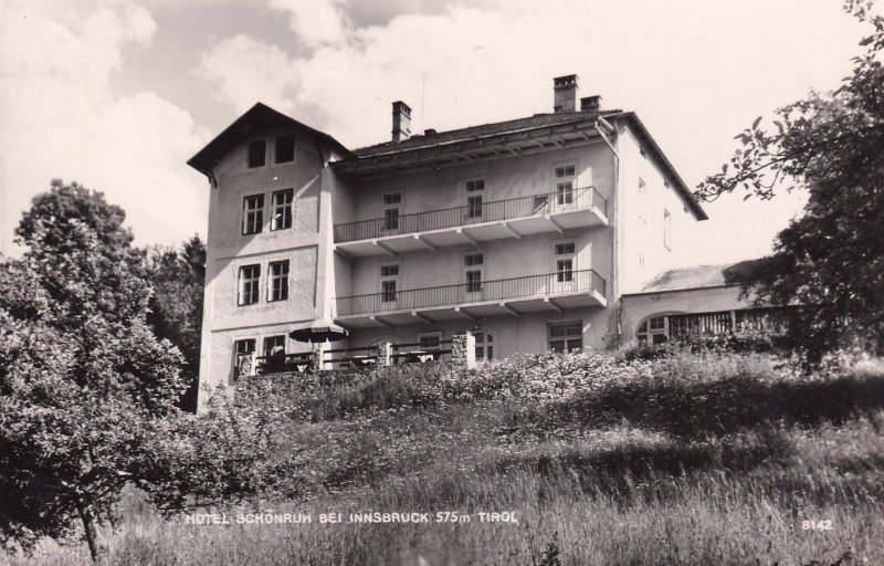 Tirol Hotel Schonruh Innsbruck Gasthaus Real Photo Entrance Austria Old Postcard