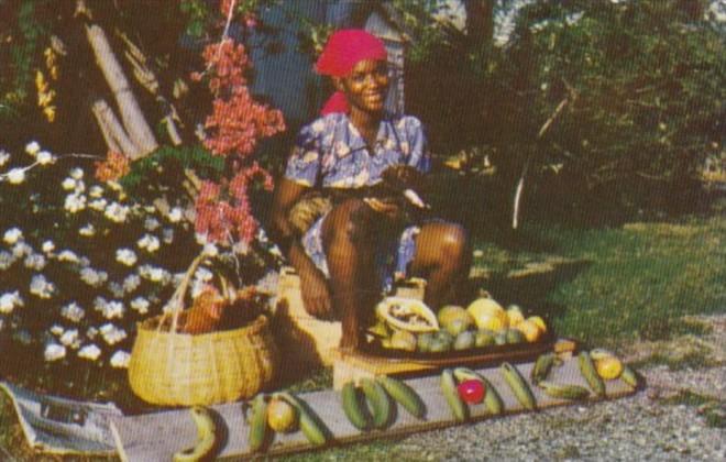 Jamaica Young Girl Selling Fruit 1964