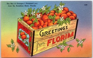 Postcard - The Box of Oranges I Promised you from the Sunshine State - Florida