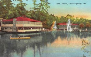 Eureka Springs, Arkansas AR   LAKE LUCERNE  Bathing Pavilion~Swim Slide Postcard