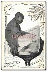 Postcard Old Negro Black Child Journal Blanchette Attitude