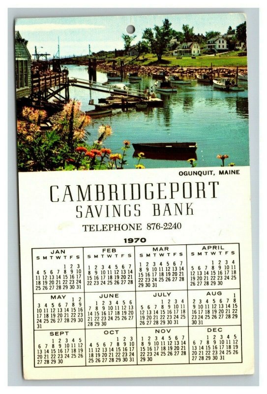 Vintage 1970 Calendar Postcard Cambridgeport Savings Bank Cambridge MA |  Topics - Advertising, Postcard / HipPostcard