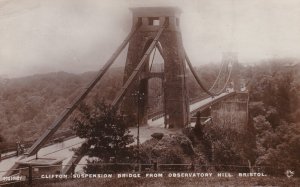 England Bristol Clifton Suspension Bridge From Observatory Hill Real Photo