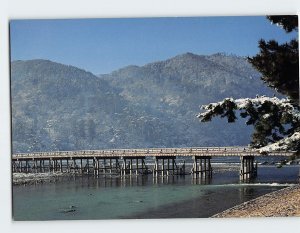 Postcard Snow View Of Togetsukyo Bridge At Arashiyama, Kyoto, Japan