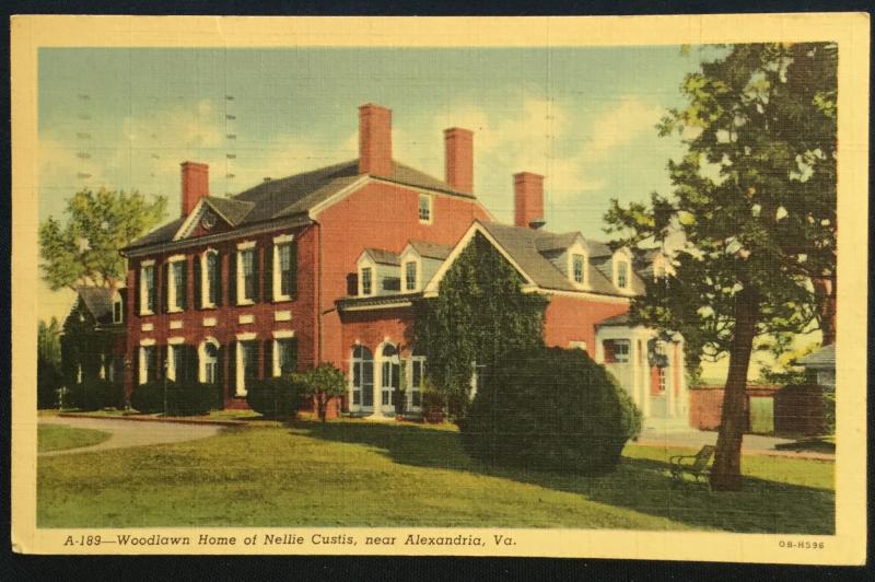 Postcard Used A-189-Woodlawn Home N. Custis Alexandria VA LB