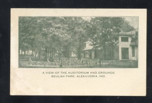 ALEXANDRIA INDIANA BEULAH PARK AUDITORIUM VINTAGE POSTCARD 1909