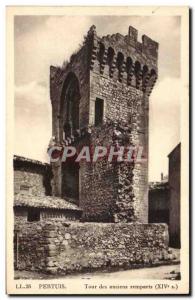 Old Postcard Pertuis Tower and ancient walls (14th)