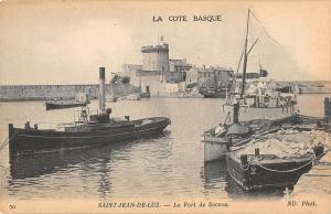 B107582 France Saint Jean de Luz Le Fort de Soccoa Boats real photo uk