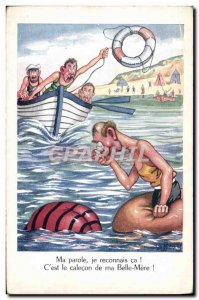 Old Postcard Humor My word BBW