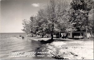 RPPC Stobby's Mounds Resort, Houghton Lake MI c1956 Vintage Postcard R53