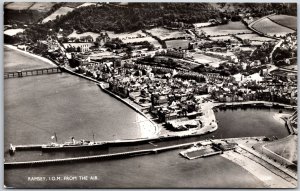 1964 Ramsey Isle Of Man From The Air Real Photo RPPC Posted Postcard