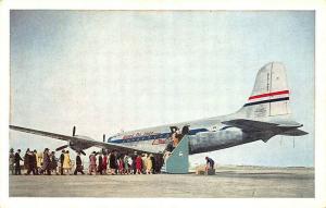 United Giant Age of Flight Mainliner 52 Passenger Airplane Chrome Postcard