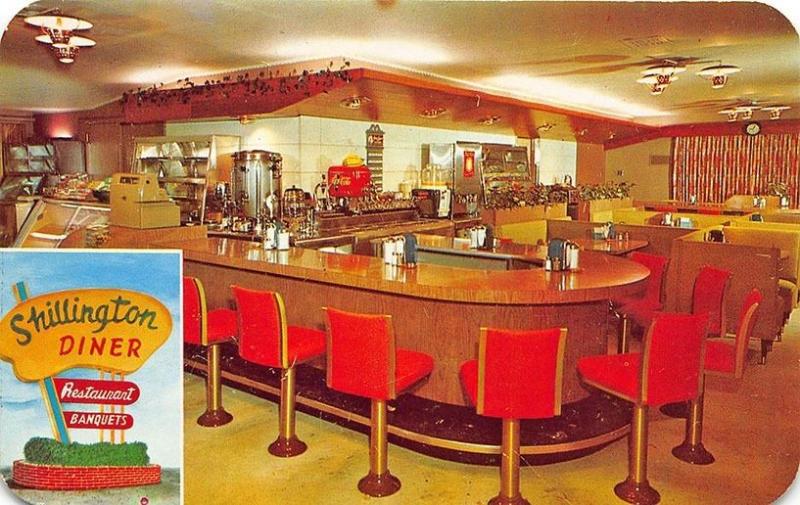 Shillington PA Diner Interior View Coke Machine Restaurant Postcard