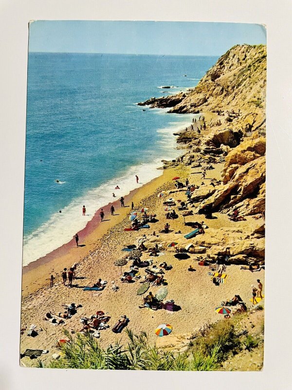 Vintage Postcard Lighthouse Beach Catalonia Spain Costa Dorada Calella