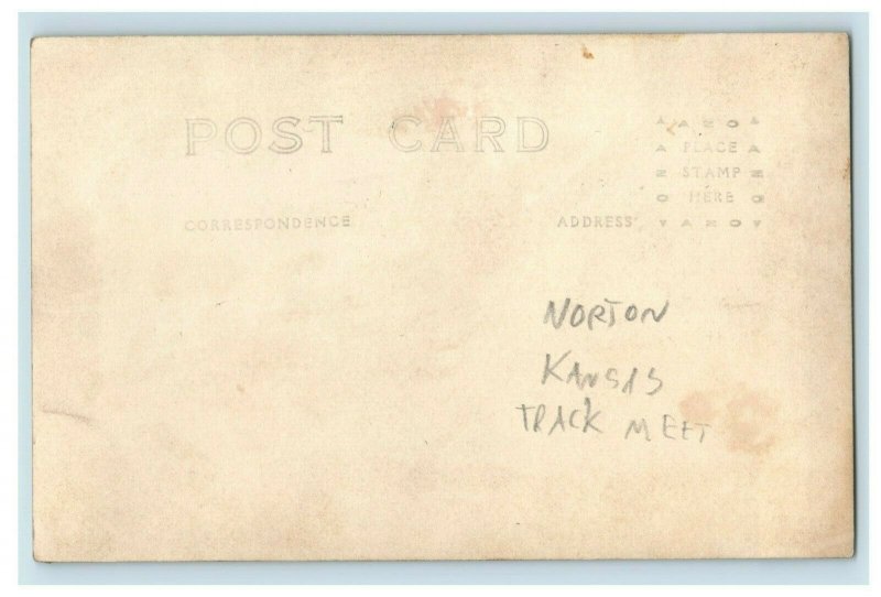 C.1910 RPPC Nortan Kansas Track Meet Location Vintage Postcard P113