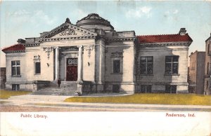 J60/ Anderson Indiana Postcard c1910 Public Library Building 254