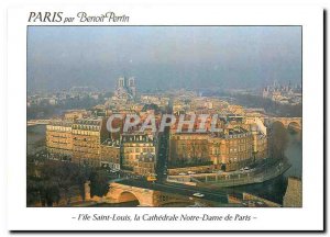 Modern Postcard Paris by Benoit Perrin Ile Saint Louis cathedral Notre Dame d...