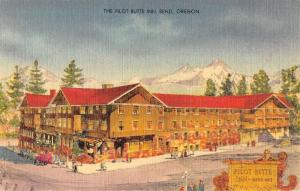 Bend Oregon Pilot Butte Inn Linen Antique Postcard K30692