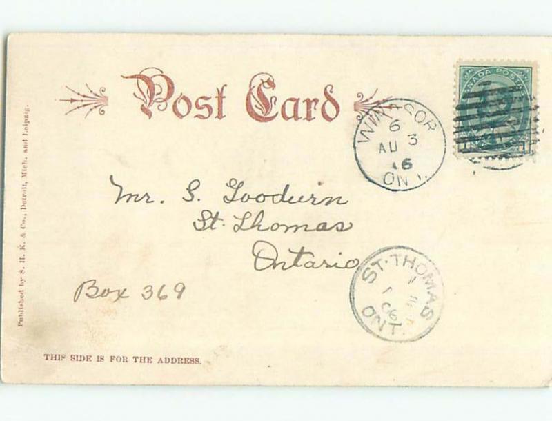 Pre-1907 POST OFFICE Detroit Michigan MI n5844