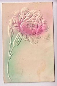 Purple Silk-screened Flower, Embossed,  Vintage, Used Cork Cancel 1910