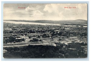 1907 Birds Eye View, Buildings, Houses, Trees, Montreal Quebec Canada Postcard 