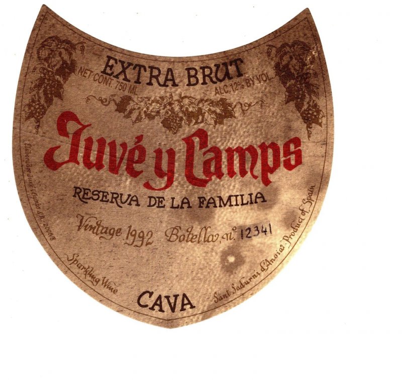 Tuvey Camps, Extra Brut, Cava, 1992, Vintage Wine Label