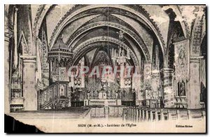 Postcard Old Zion M and M Interior of the Church