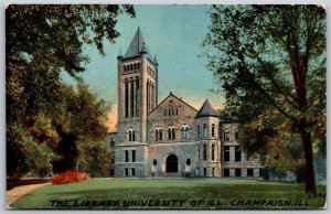 Vtg Champaign IL The Library University of Illinois 1910s View Postcard