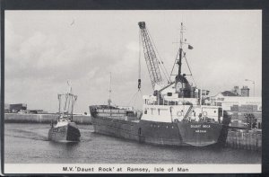 Isle of Man Postcard - Shipping - M.V. 'Daunt Rock' at Ramsey  RS20283