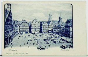 Stuttgart Germany Marktplatz c1900 Postcard J13