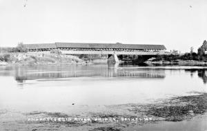 BETHEL MAINE~ANDROSCOGGIN RIVER-COVERED BRIDGE-REAL PHOTO POSTCARD 