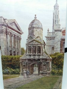 Gate of HonourcCaius College Cambridge New Antique AR Quinton Postcard c1910
