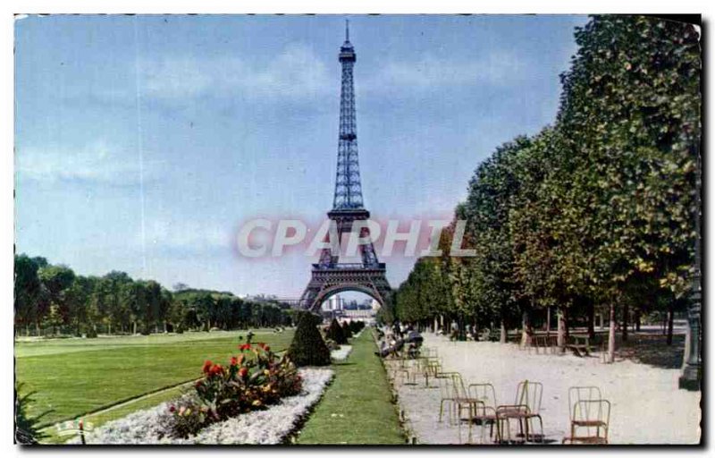 Old Postcard Paris Eiffel Tower