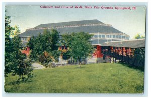 1913 Coliseum And Covered Walk Springfield Illinois IL Posted Antique Postcard  