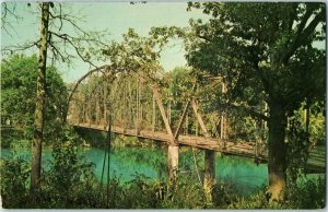 The Old Bridge over the Spring River Postcard Hardy Arkansas